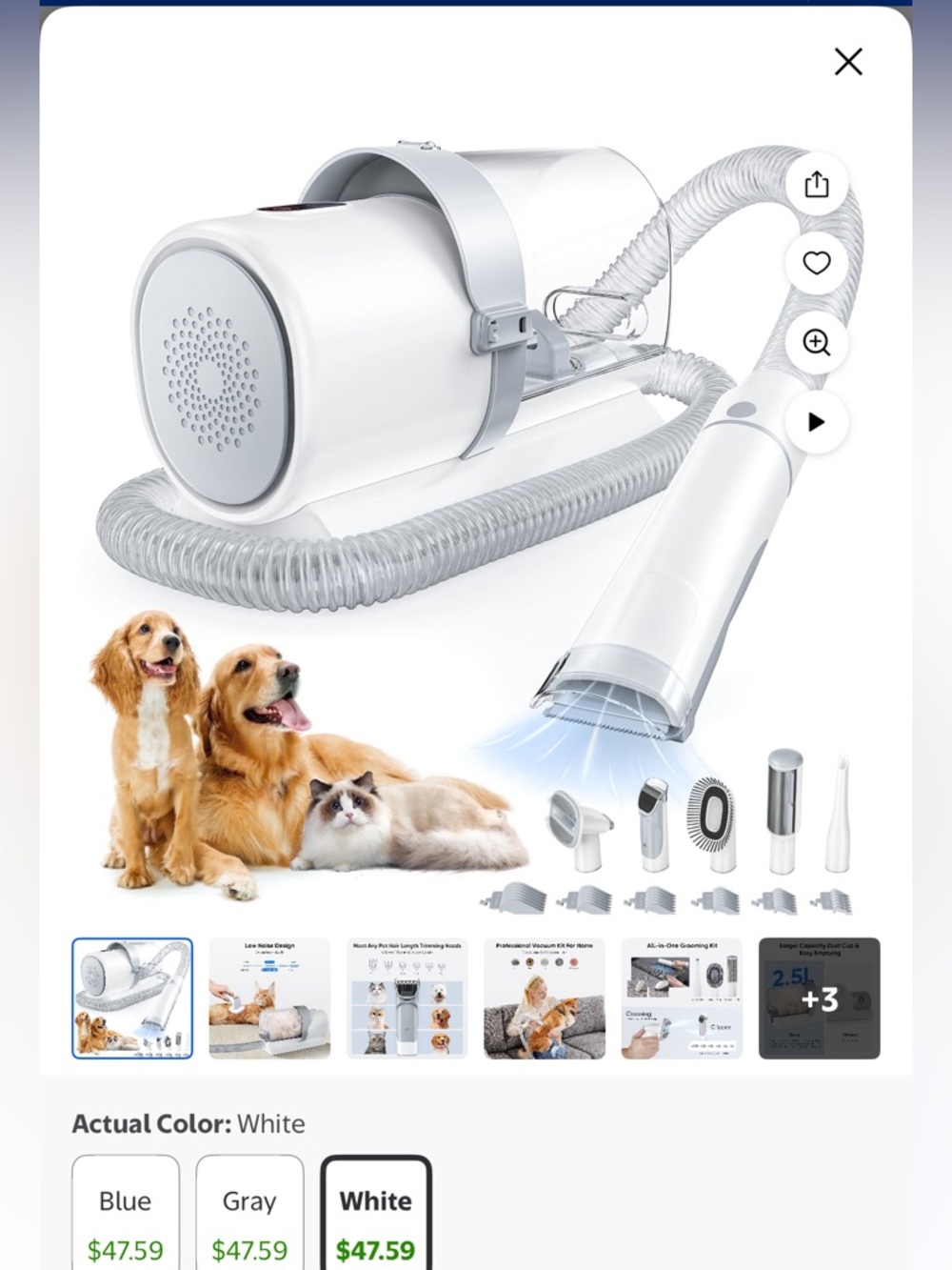 Pet Grooming Vacuum Kit